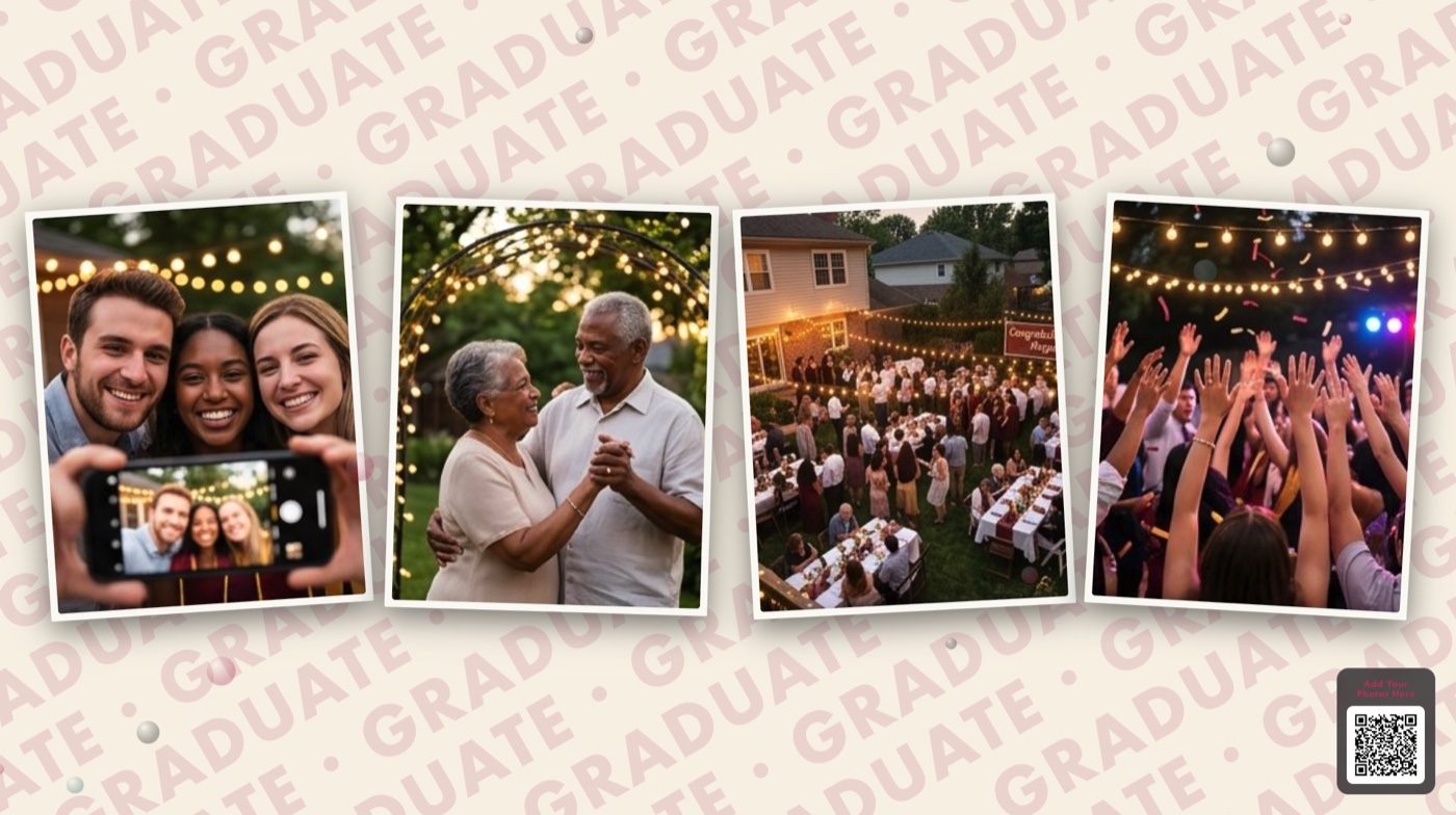 A live EasyPicShare slideshow of guest party photos on the big screen